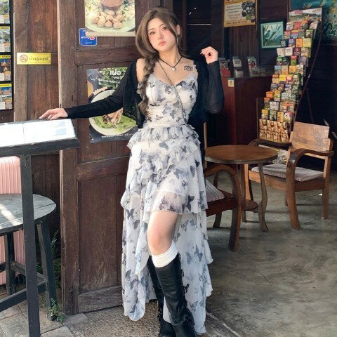 花柄キャミワンピースボレロ2set原宿系