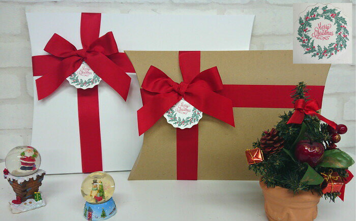 クリスマス用 リボン付きピローボックス(大・小)...の商品画像
