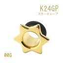 ゴールド スター チューブ 00G ボディピアス 1個入 K24GP