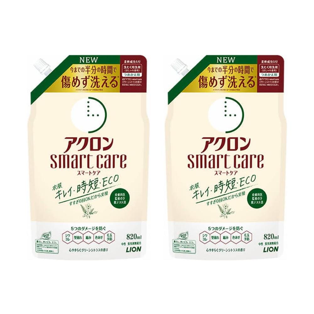 ライオン 2個セット アクロン スマートケア おしゃれぎ用洗剤 グリーンシトラスの香り 洗濯洗剤 液体 ..
