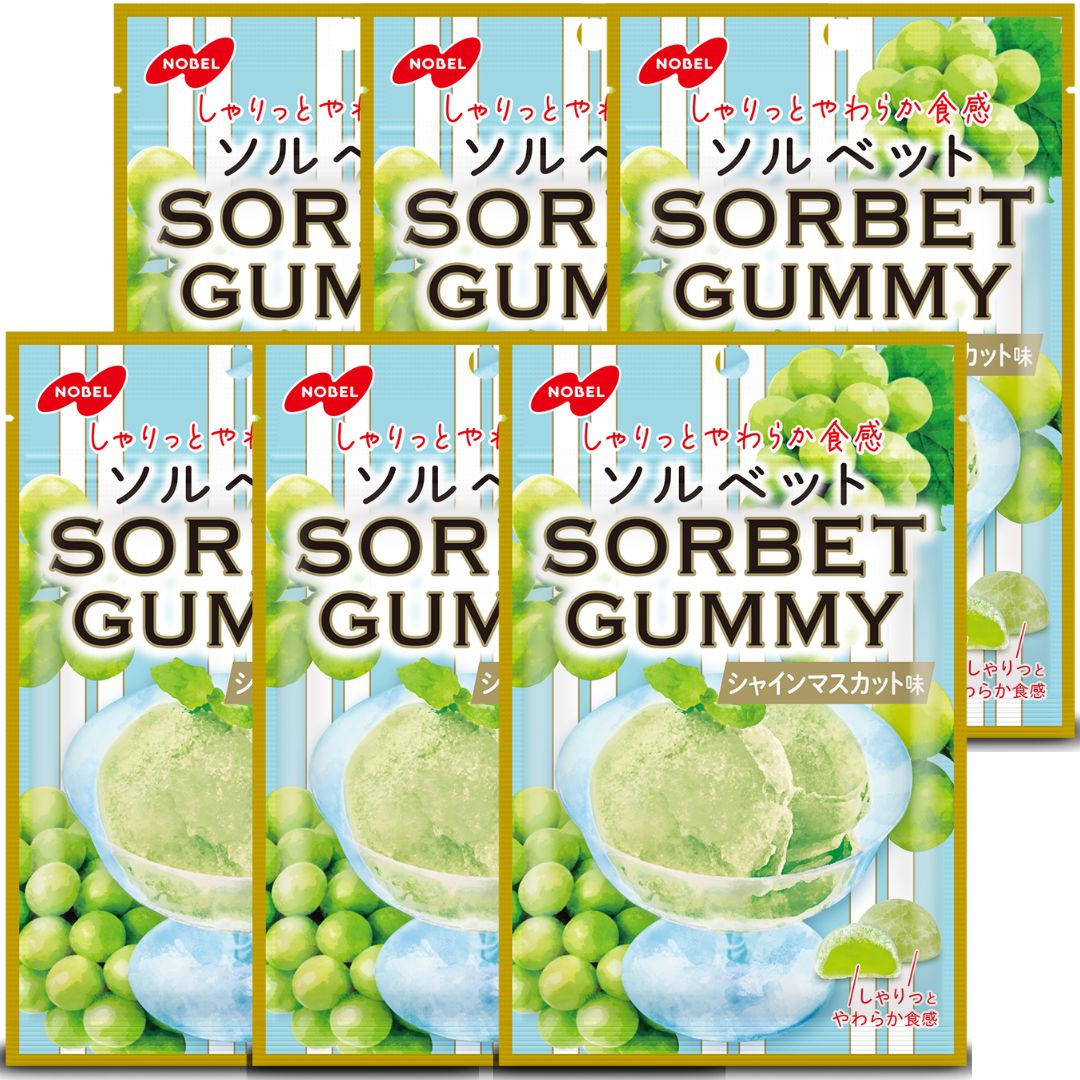 商品説明■　商品紹介まるでソルベを食べているような体感を生み出す、しゃりっとやわらかなシャインマスカット味の新食感グミです。専門店のような世界観があふれるデザインに仕上げました。 かんだ時にふわっと香る、芳醇なシャインマスカットの香りと、シ...