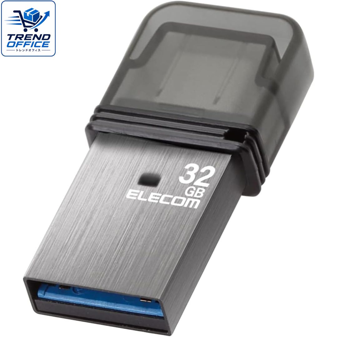 エレコム(ELECOM) エレコム USBメモリ 32GB USB3.2 MF-CAU32032GSV シルバー Type-C キャップ式 西宮倉庫