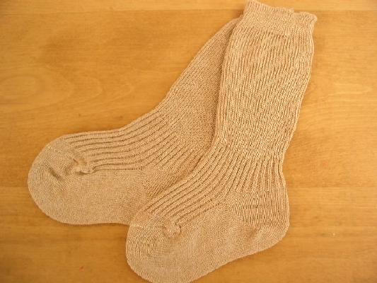 ベビーソックス【9～10cm／茶】◆純オーガニックコットン100％のタオル・衣類・キッズ＆ベビー...