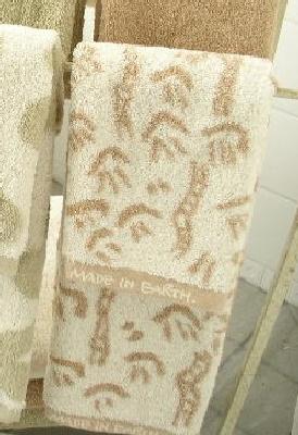 バスタオル【織り絵／ヤシ柄】◆純オーガニックコットン100％のタオル・衣類・キッズ＆ベビー用...