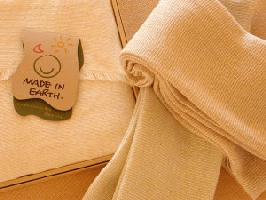 素肌のマフラー【グリーン】◆純オーガニックコットン100％のタオル・衣類・キッズ＆ベビー用品...