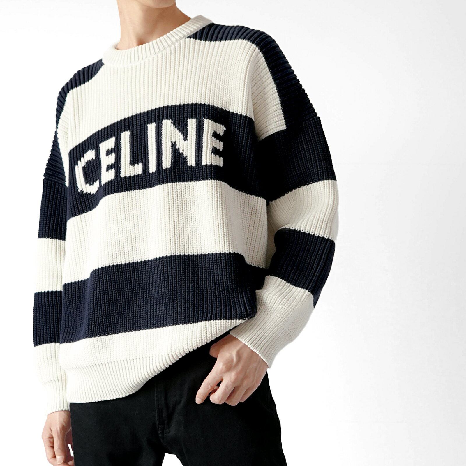 CELINE セリーヌ ニット セーター 2ADCW481Y ボーダー 長袖 トップス メンズ レディース ユニセックス 男 女 兼用 シンプル プレゼント お...