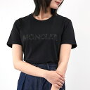 MONCLER モンクレール 半袖Tシャツ クルーネック 8C00014 829HP ブラック Tシャツ コットン レディース 女性 人気 おすすめ プレゼント ロゴ