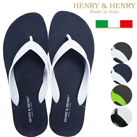 HENRY & HENRY ヘンリー＆ヘンリー MADE IN ITALY ラバービーチサンダル フリッパー バイカラー ツートーン
