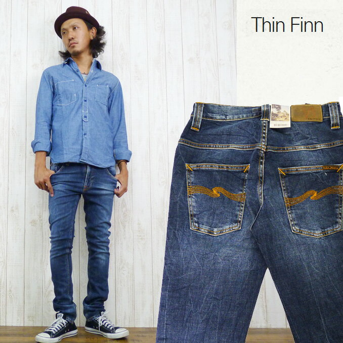 【代金引換手数料無料】【送料無料】【ポイント5倍】【ヌーディージーンズ】 【NUDIE JEANS】 シンフィン THIN FINN スキニージーンズ ジーパン Gパン デニムAuthentic Snake