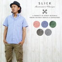 スリック SLICK シャツ ギンガムチェック 半袖 ボタン...