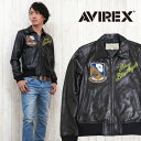 AVIREX アビレックス アヴィレックス ジャケット ライダース シングル ラムレザー ラムスキン 革 ワッペン パッチド　PATCHED SINGLE RIDERS ミリタリー 6161059