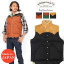 ウェアハウス WAREHOUSE ROCKY MOUNTAIN FEATHERBED ロッキーマウンテン フェザーベッド ナイロン クリスティ ダウンベスト ホースハイド レザーヨーク NYLON CHRISTY DOWN VEST WH2122