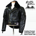 ラングリッツレザーズ Langlitz Leathers レザーライダースジャケット Padded Pocket Columbia with Fur & Back Panel Pad パッテッド ポケット コロンビア ウィズ ファー バックパネルパッド