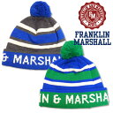フランクリン マーシャル FRANKLIN&MARSHALL ニットキャップ ビーニーハット マルチ ボーダー ボンボン ポンポン fm38183-7017※セ...
