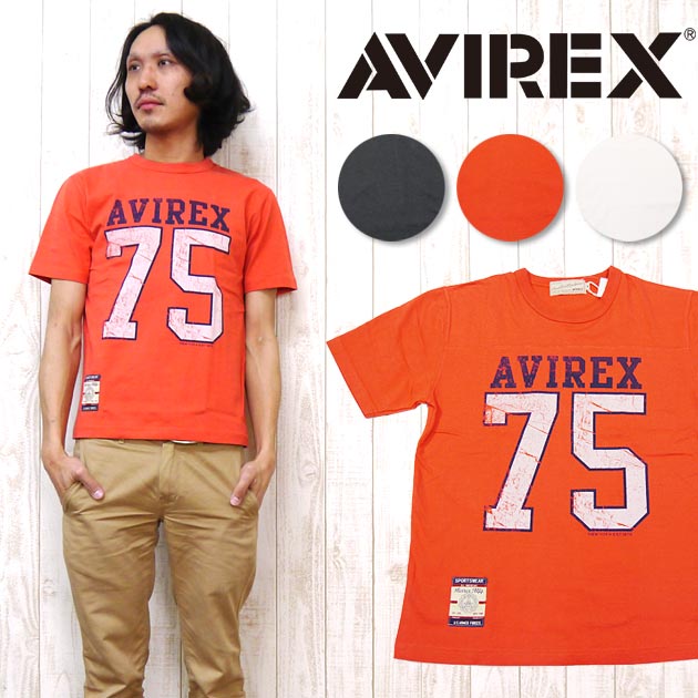 AVIREX アビレックス アヴィレックス Tシャツ カットソー 半袖 フットボール S/S FOOTBALL ”75” TEE 6153336