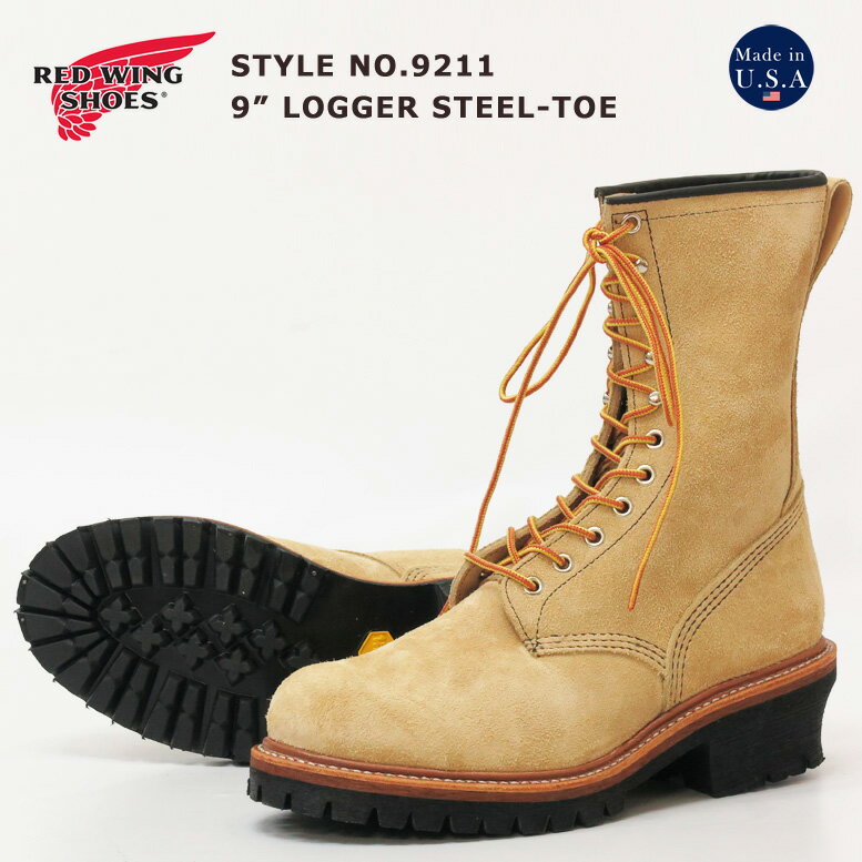 REDWINGレッドウィング9インチロガーレザーブーツTanBullhideRoughoutタンブルハイドラフアウトDワイズStyleNo.9211【2019年秋冬新作】