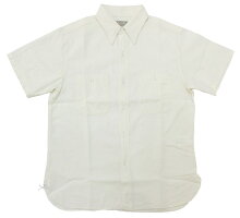 バズリクソンズBuzzRickson's半袖シャンブレーシャツワーク無地オフホワイトミリタリーbr35857【2020年春夏新作】