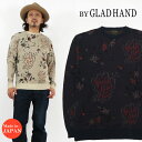 BY GLAD HAND バイ グラッドハンド 麻混 ジャガード ニット クルーネック セーター EMRIPE ROOM BYGH-21-SS-18