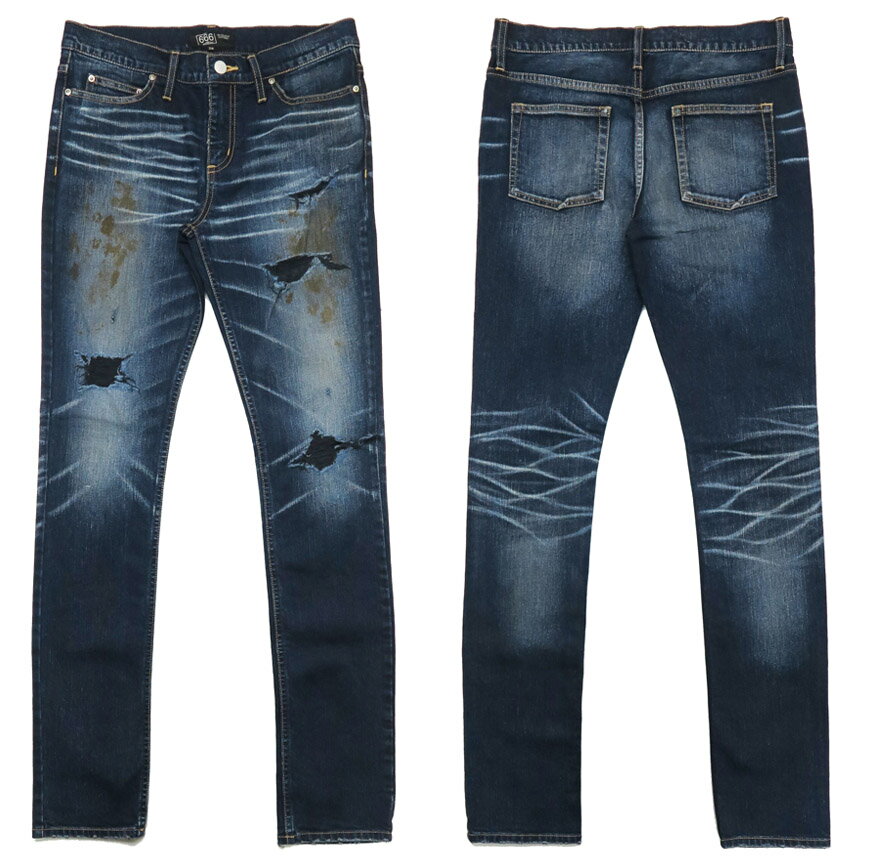 666 ダメージ ストレッチ スリム ジーンズ Triple Six トリプルシックス SOP0041