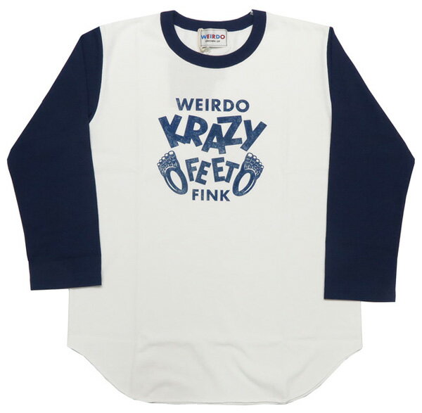 WEIRDO ウィアード 七分袖 2トーン ベースボール Tシャツ KRAZY FEET GLAD HAND グラッドハンド WRD-21-SS-22 3