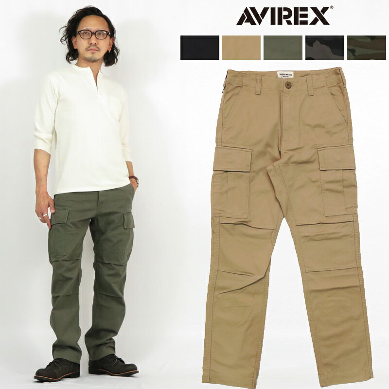 アヴィレックス カーゴパンツ メンズ アビレックス AVIREX アヴィレックス ベーシック ミリタリー ファティーグ カーゴパンツ 6126129