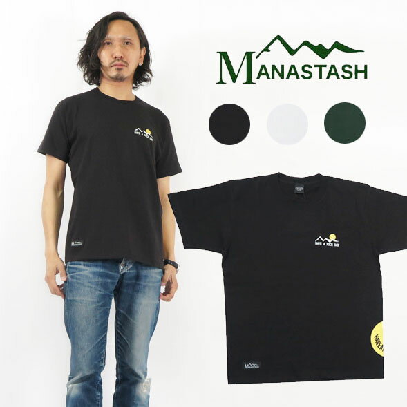MANASTASH マナスタッシュ サイドプリント スマイル 半袖 Tシャツ