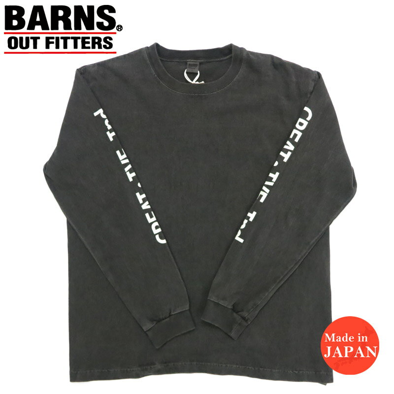 バーンズ BARNS 長袖 ”Creative Industry” プリント Tシャツ BR-25321【2025年秋冬新作】