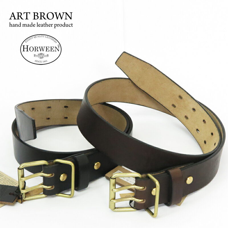 ART BROWN アートブラウン ホーウィン社 クロムエクセル レザー 40mm ダブルピン ベルト VGB40104AB