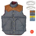 ウェアハウス WAREHOUSE ロッキーマウンテン フェザーベッド ROCKY MOUNTAIN FEATHERBED シャンブレー ダウンベスト ホースハイド レザーヨーク CHAMBRAY DOWN VEST ホワイトダックダウン WH2200