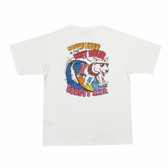 ショット Schott プリント 半袖 Tシャツ SURFER DOG SCH3123126