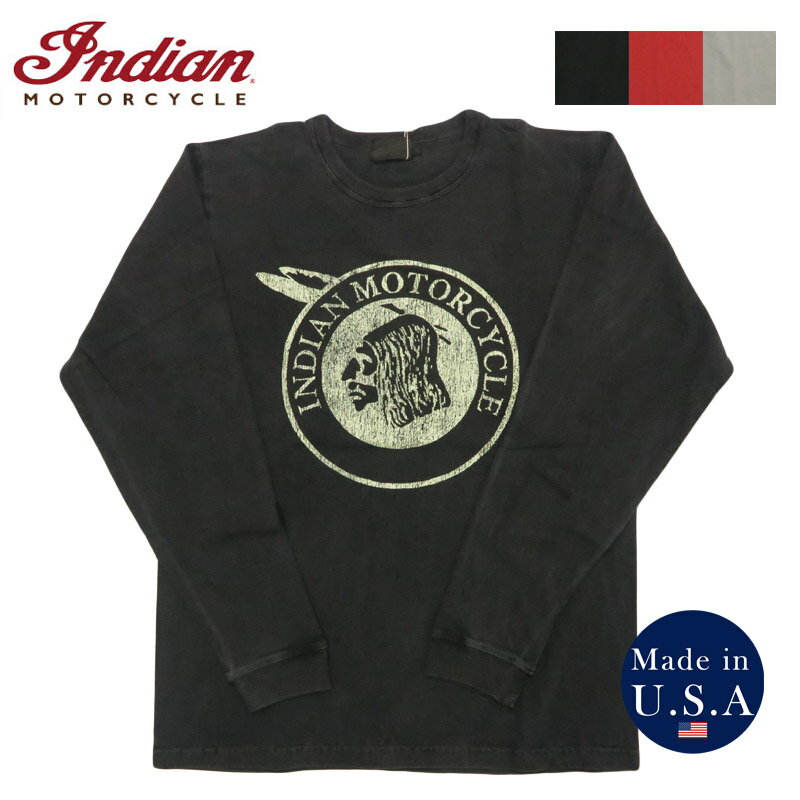 インディアンモーターサイクル Indian Motorcycle 長袖 プリント Tシャツ L/S T-SHIRT "INDIAN" IM69610【2025年秋冬新作】