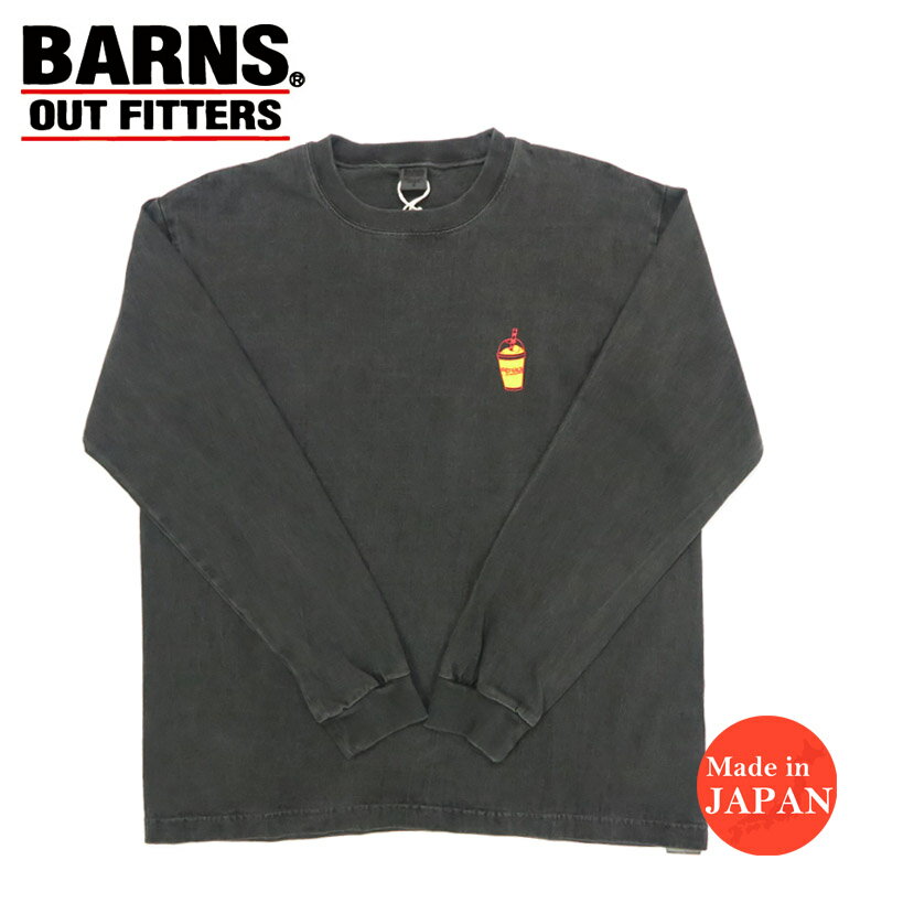 バーンズ BARNS 長袖 ”BRYAN'S smoothie” プリント Tシャツ BR-25323【2025年秋冬新作】