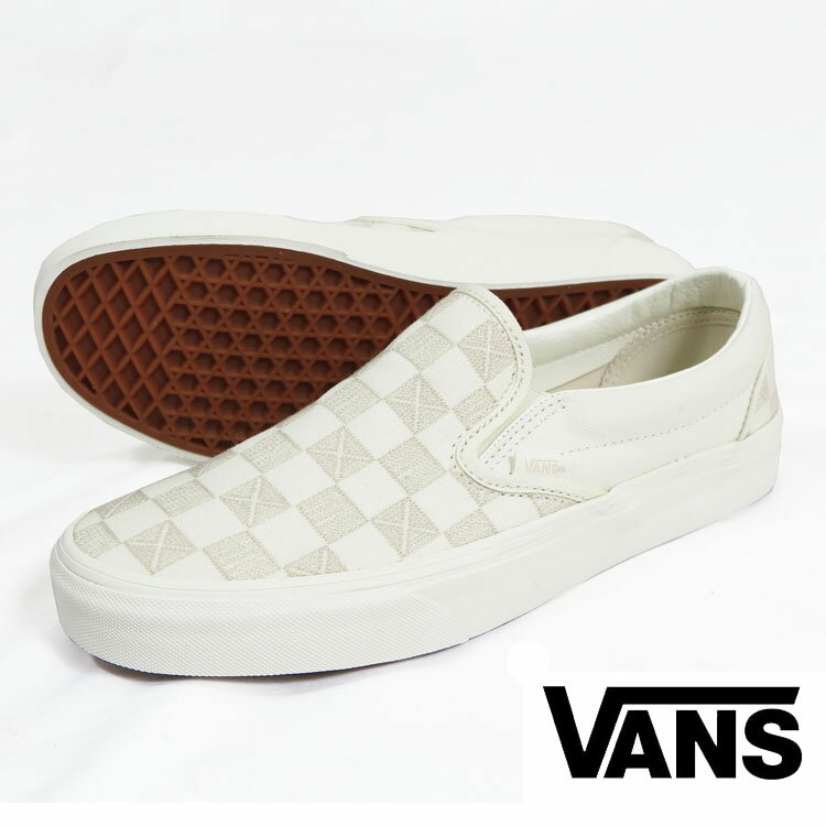 VANS バンズ CLASSIC SLIP-ON クラシック スリッポン スニーカー STITCH CHECKERBOARD マシュマロ シューズ ヴァンズ VN000BVZCDA