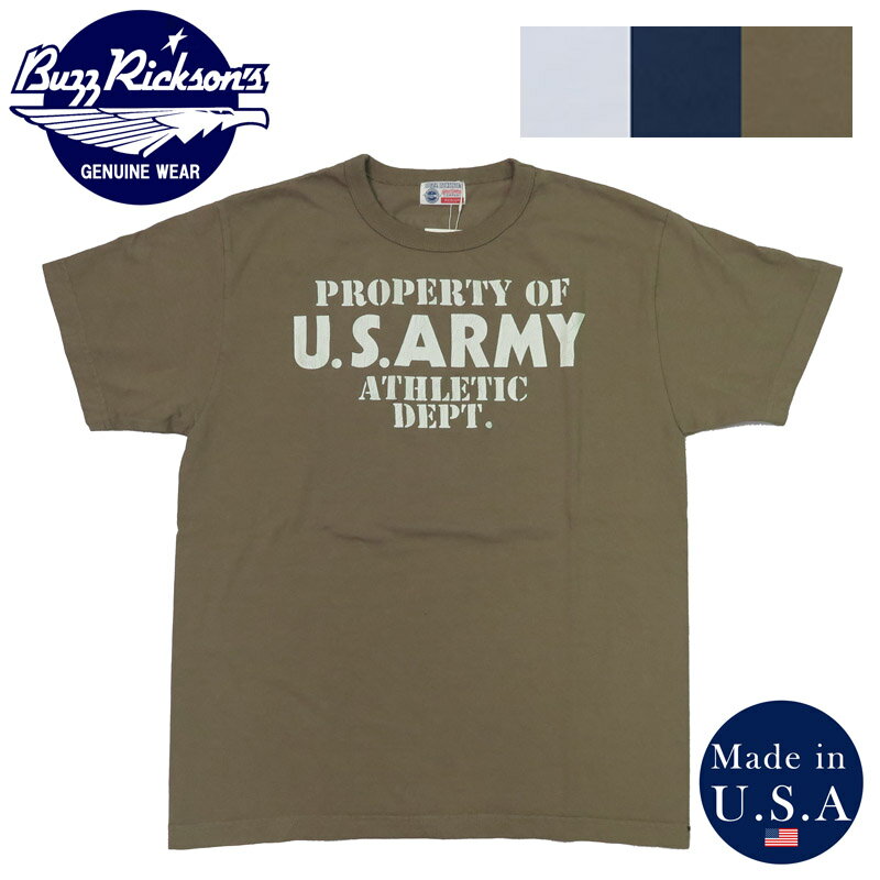 バズリクソンズ BUZZ RICKSON 039 S 半袖 プリント Tシャツ Made in U.S.A PROPERTY OF U.S.ARMY ATHLETIC DEPT. BR79348【2024年春夏新作】