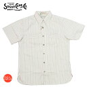 シュガーケーン SUGAR CANE 8.5oz ホワイト ウォバッシュ ストライプ 半袖 ワーク シャツ FICTION ROMANCE フィクションロマンス SC37275 【2024年春夏新作】