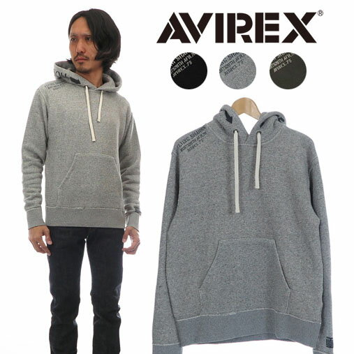 AVIREX アビレックス 長袖 パーカー フード スウェット ヴィンテージ VINTAGE SWEAT PARKA AVI6173474