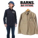 バーンズ BARNS チノワークシャツ ジャケット プリント BR-7314