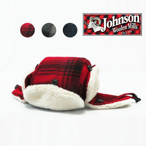 Johnson Woolen Mills ジョンソンウーレンミルズ チェック ムートン キャップ BAA BAA BOMBER 44972 Johnson Woolen Mills ジョンソンウーレンミルズ チェック ムートン キャップ BAA BAA BOMBER 44972