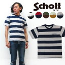 ショット 洋服 メンズ ショット Schott 半袖 ボーダー ポケット Tシャツ 3193067