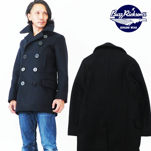 バズリクソンズ ピーコート メンズ バスリクソンズ BUZZ RICKSON’S ロング ピーコート 36oz ウールメルトン ミリタリー PEA-COAT BR14146