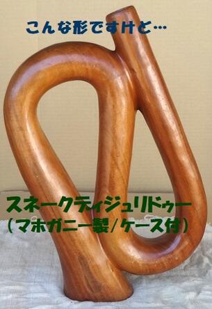 【スネーク ディジュリドゥー/マホガニー≪キー：D≫／専用ケース付き】　 〈スパイラル スパイラリドゥー うずまき 携帯 トラベル アボリジニ〉のサムネイル