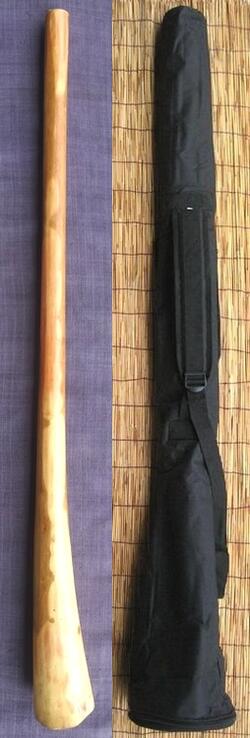 【ケース付き/ティモール ユーカリ ディジュリドゥー☆ナチュラルNo.01(C＃)☆】 〈民族楽器 太古の金管楽器 木管楽器 アボリジニ オーストラリア ディジェリドゥー〉のサムネイル