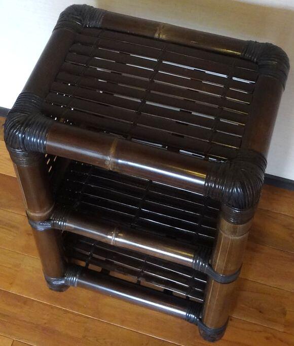 《アジアン家具》バンブー２段ミニラック