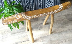 《アジアン家具》クロコダイル・ベンチ/ショートS4〈ティモールベンチ ワニ プリミティブ エスニック インテリア〉