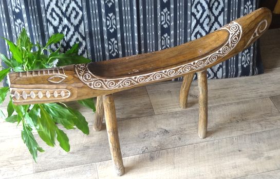 《アジアン家具》クロコダイル・ベンチ／ショートS5〈ティモールベンチ ワニ プリミティブ エスニック インテリア〉