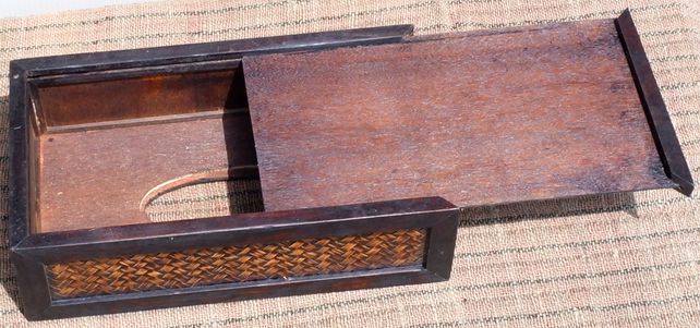 竹編みデザインのティッシュボックス  〈ティッシュケース ティッシュカバー タイ雑貨 アジアン ナチュラル ルームウェア 〉 [3]