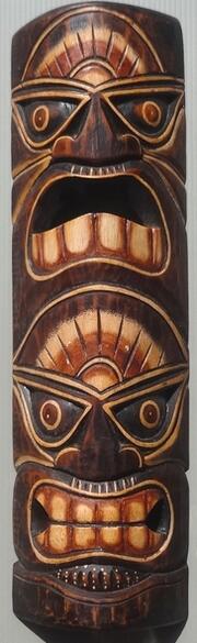 バリ島の木彫りマスク お面 ☆50cmF☆ アジアン エスニック プリミティブ 壁掛け インテリア 