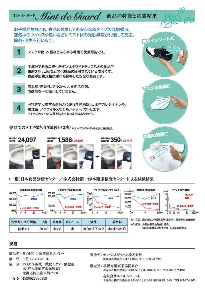インソールのケアのための消臭除菌スプレー (北海道上富良野産天然ラベンダー/100%天然精油使用)【インソールお手入れ・シューズお手入れ】