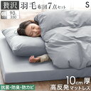 【本日5%OFFクーポン】 贅沢羽毛90% 高反発マットレス 布団 7点セット シングル 羽毛布団セット マットレス付き 布団セット 布団7点セット 羽毛布団 カバー付き 掛け敷布団セット 掛敷セット マットレス 掛け布団 厚み 10cm 洗える 寝具 寝具セット