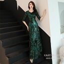 上品&お洒落なプラハシリーズの高級ロングドレス、ブライダル、結婚式、演奏会、発表会、謝恩会、コンサートにピッタリ、披露宴、パーティー、2次会、ダンス、卒業式、ナイトクラブにもお勧め S M L XL XXL 送料無料 大人気 大好評(4)
